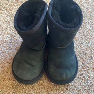Little girl black UGG boots size 6.  Some wear on toes